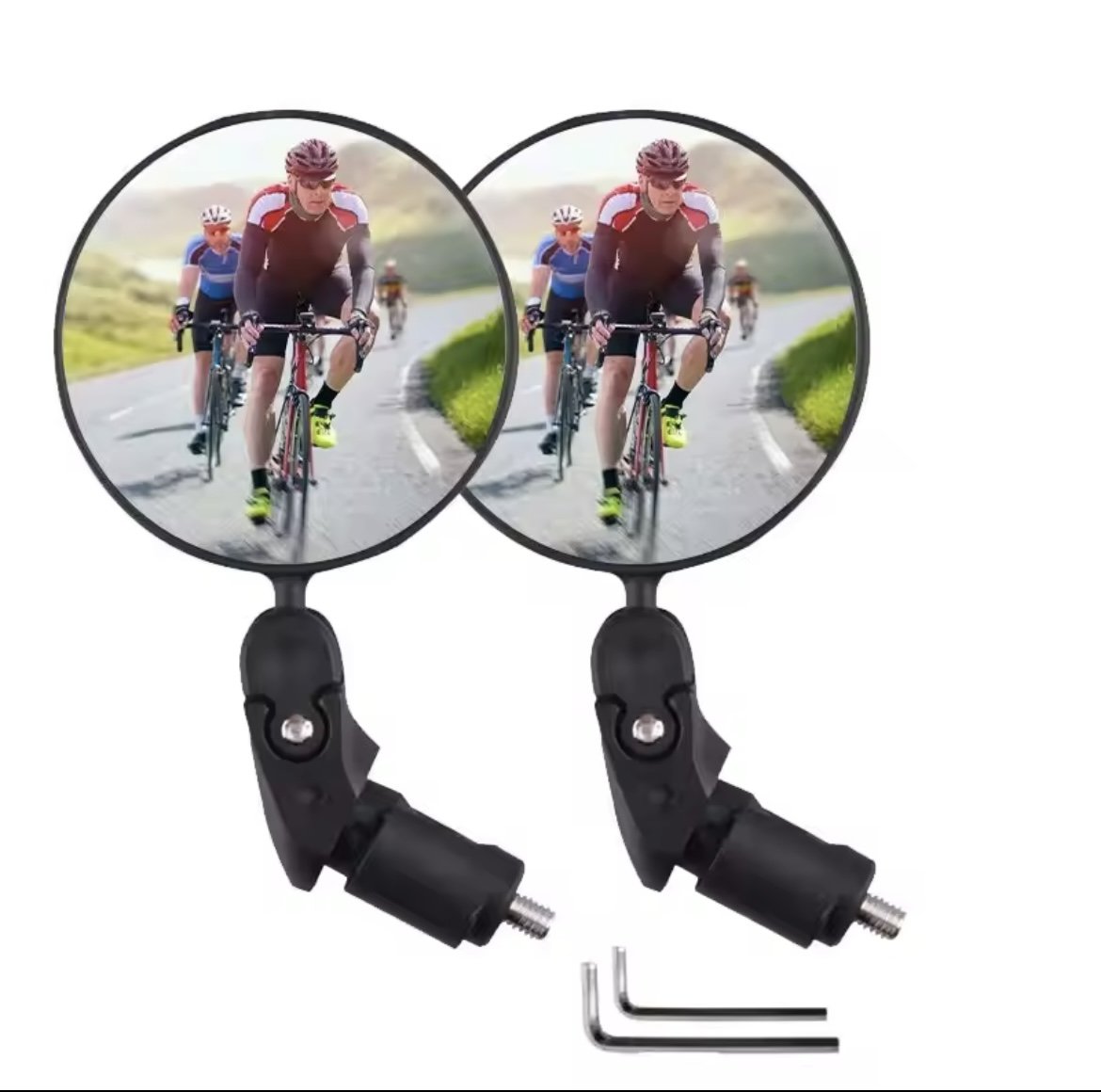 Universal Pair Handlebar Mirrors – Black ABS, Left & Right Rear View For Bikes (City, Mountain, Road, Electric)